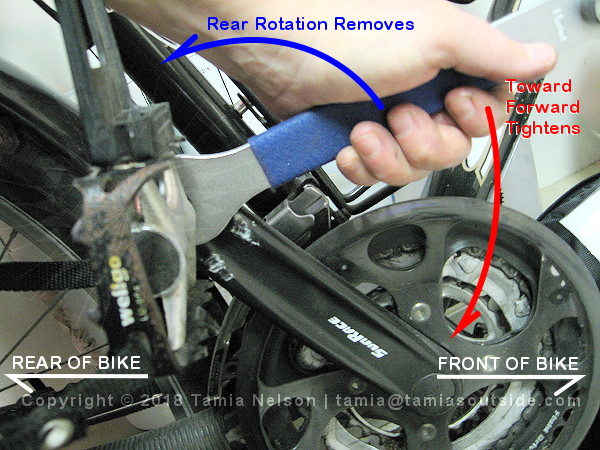 How to Remove or Tighten Pedals - (c) Tamia Nelson - Verloren Hoop - Tamiasoutside.com